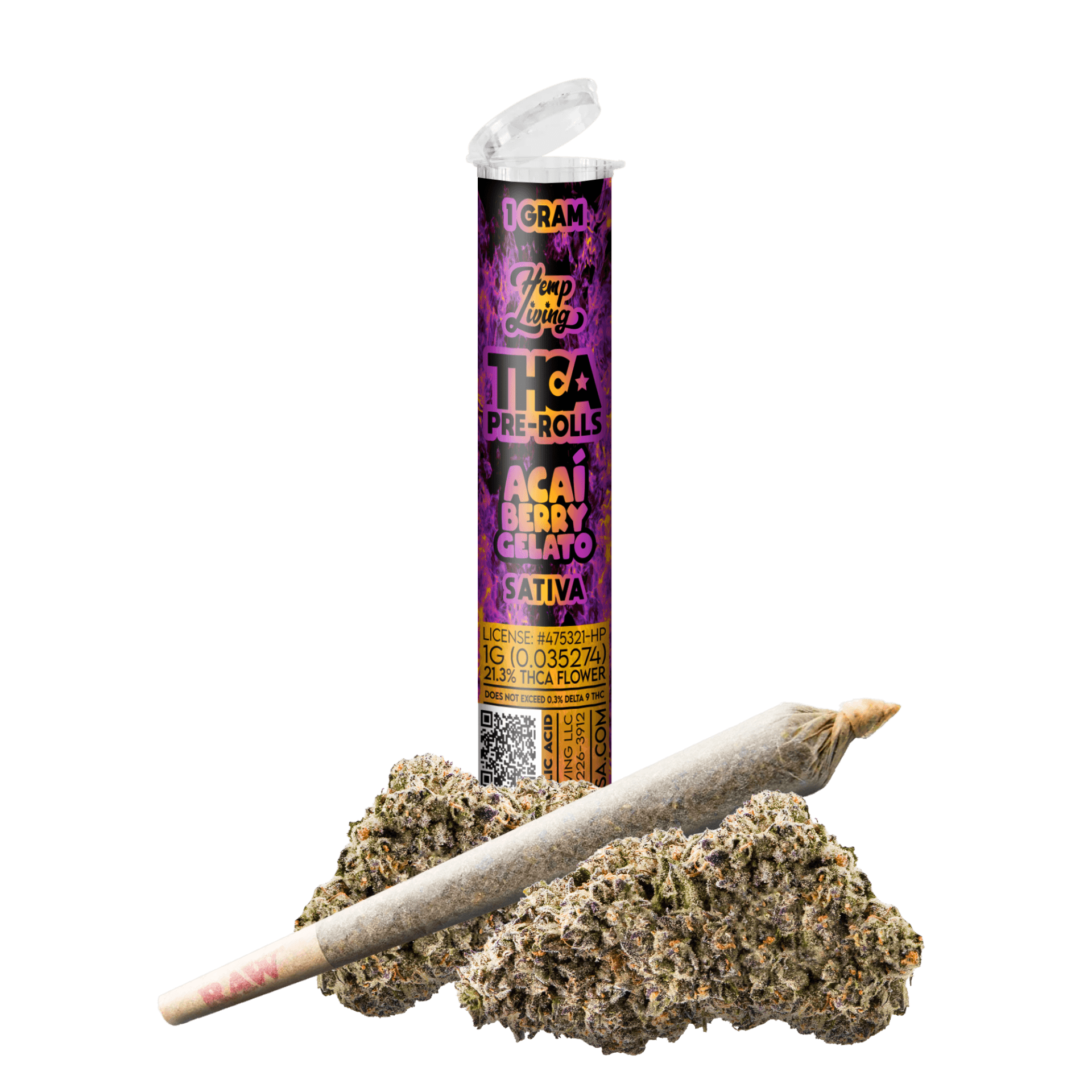 Hemp Living Acai Berry Gelato Pre-roll 1G