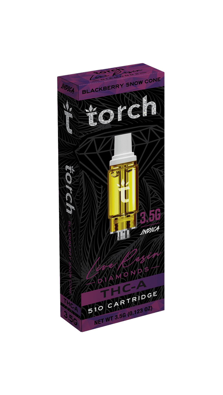 Torch Live Resin Diamonds THCA Blackberry Snow Cone 3.5g Cart