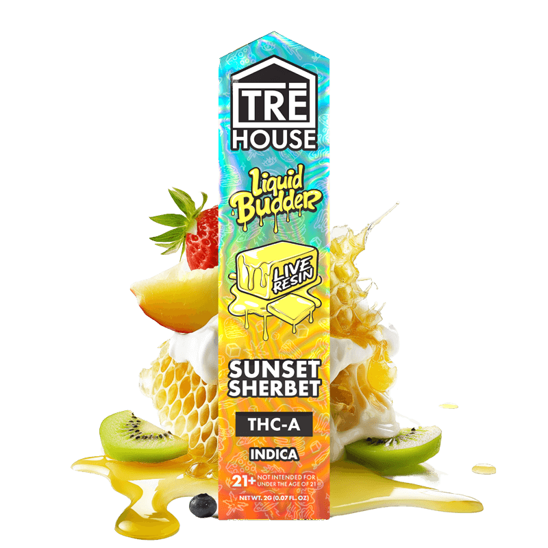 TRE HOUSE LIQUID BUDDER SUNSET SHERBERT THCA INDICA 2G