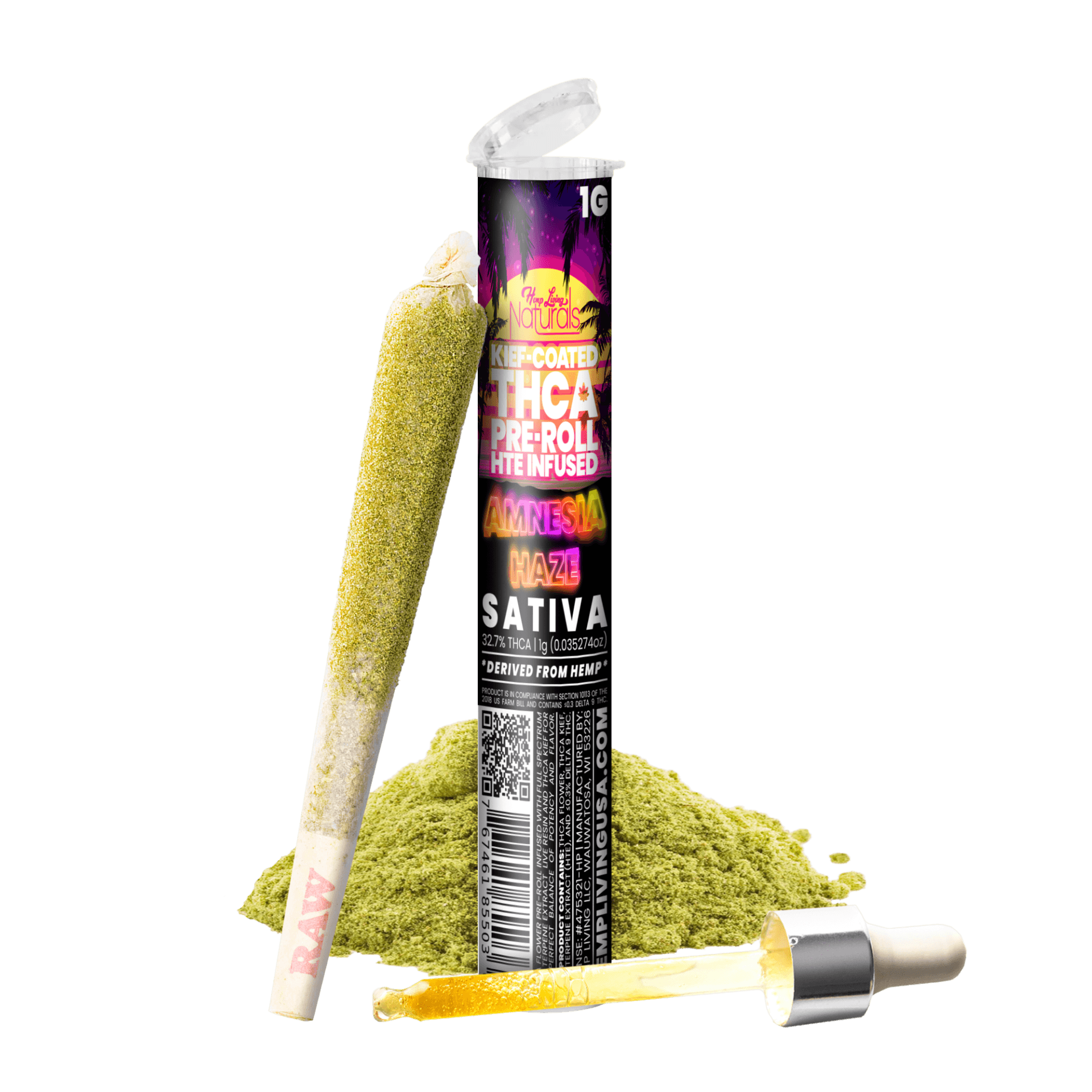 Hemp Living Naturals Amnesia Haze Pre-roll 1G