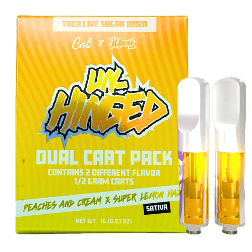 Un Hinged Dual Cart Packs Peaches And Cream + Super Lemon Haze
