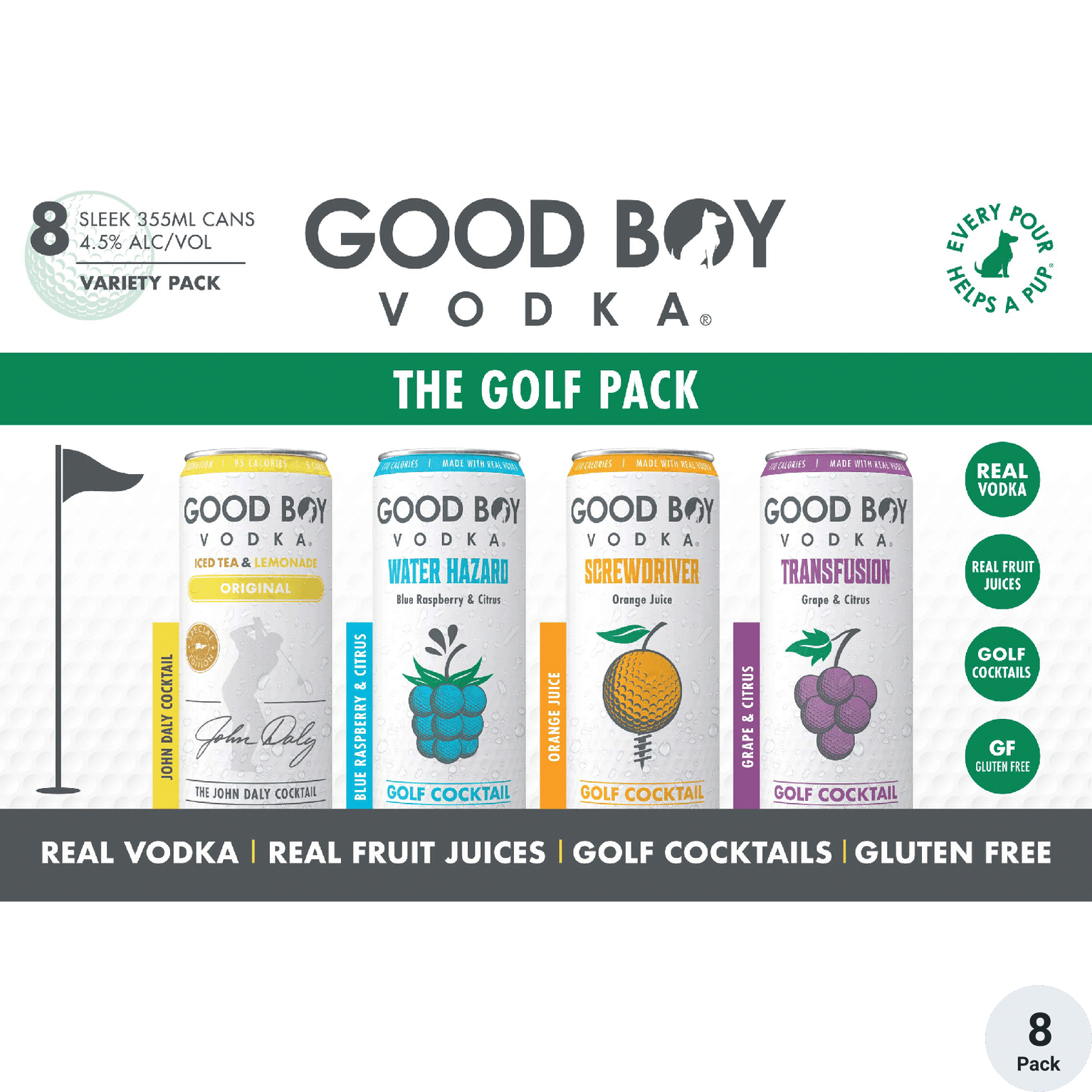 GOOD BOY GOLF PACK VARIETY CN 12OZ 8PK